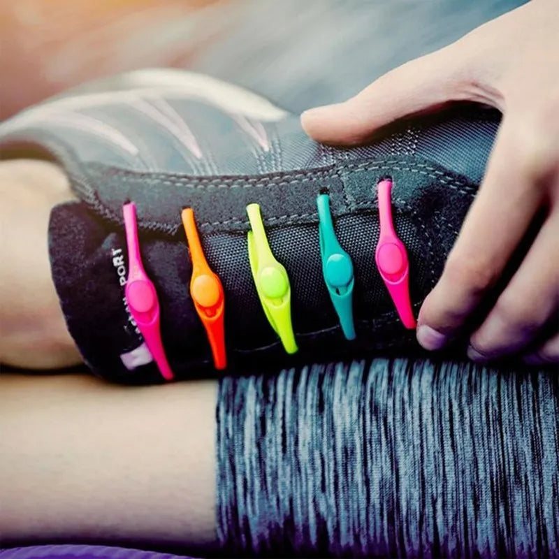 12Pcs Stretch Silicone Shoelaces No Tie Shoe Laces Elastic Laces Sneakers Adults Kids Lazy Shoelace for Shoes Rubber Zapatillas