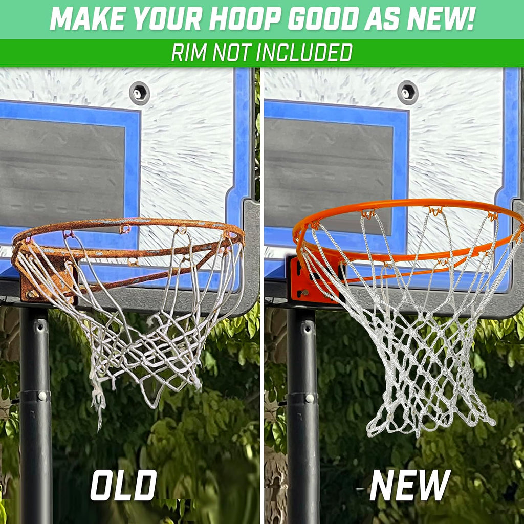 Basketball Net Replacement with 12 Loops - Heavy Duty for Indoor & Outdoor Hoops, Rim Not Included