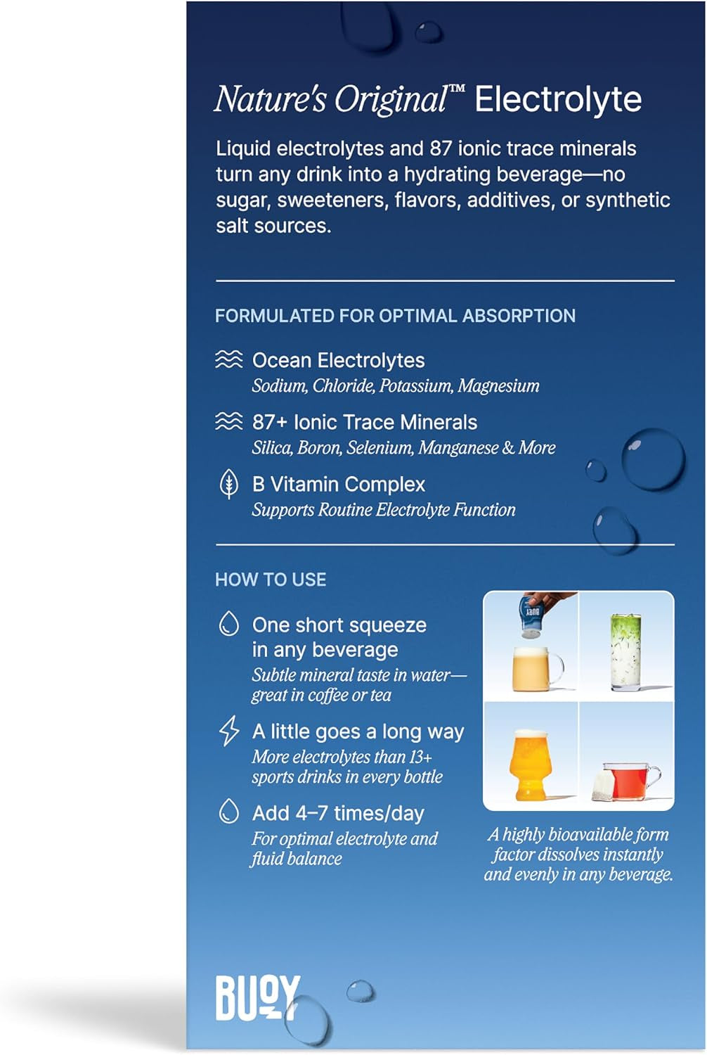 Electrolyte Drops | 120 Servings | No Sugar, No Sweeteners | 87+ Trace Minerals, Vitamins & Antioxidants | Subtle Mineral Taste | Hydration Supplement - Unflavored 3 Pack