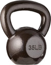 Cast Iron Kettlebell for Strength Training, Textured Wide Handle, Black