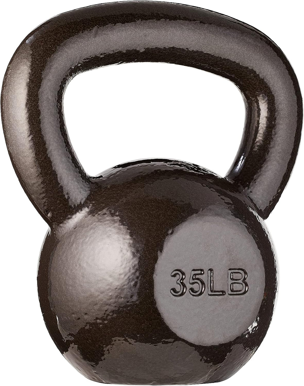 Cast Iron Kettlebell for Strength Training, Textured Wide Handle, Black