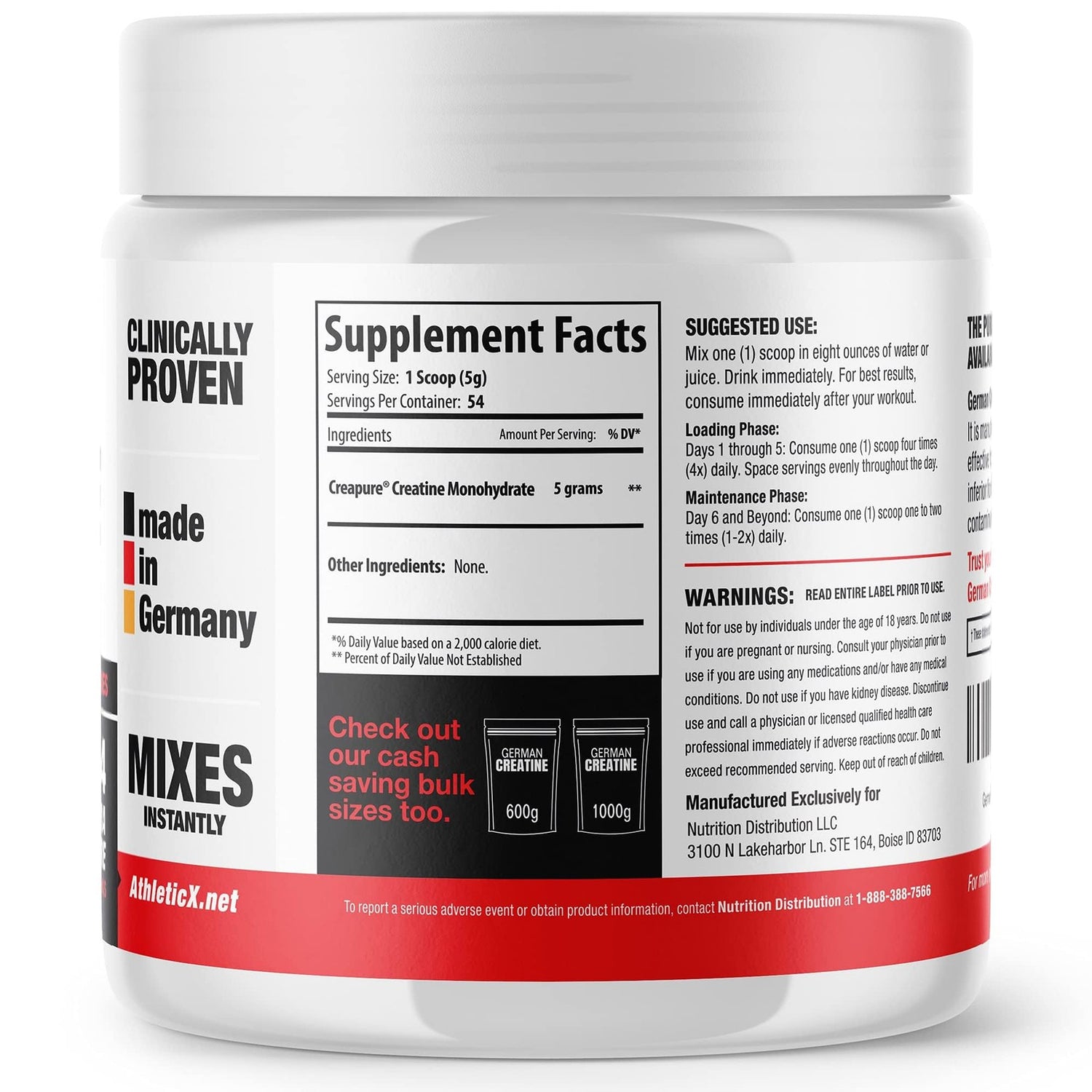Micronized Creatine Monohydrate Powder 99.99% Pure for Muscle Growth 270G