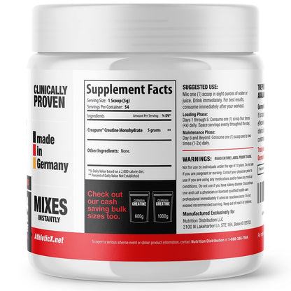 Micronized Creatine Monohydrate Powder 99.99% Pure for Muscle Growth 270G
