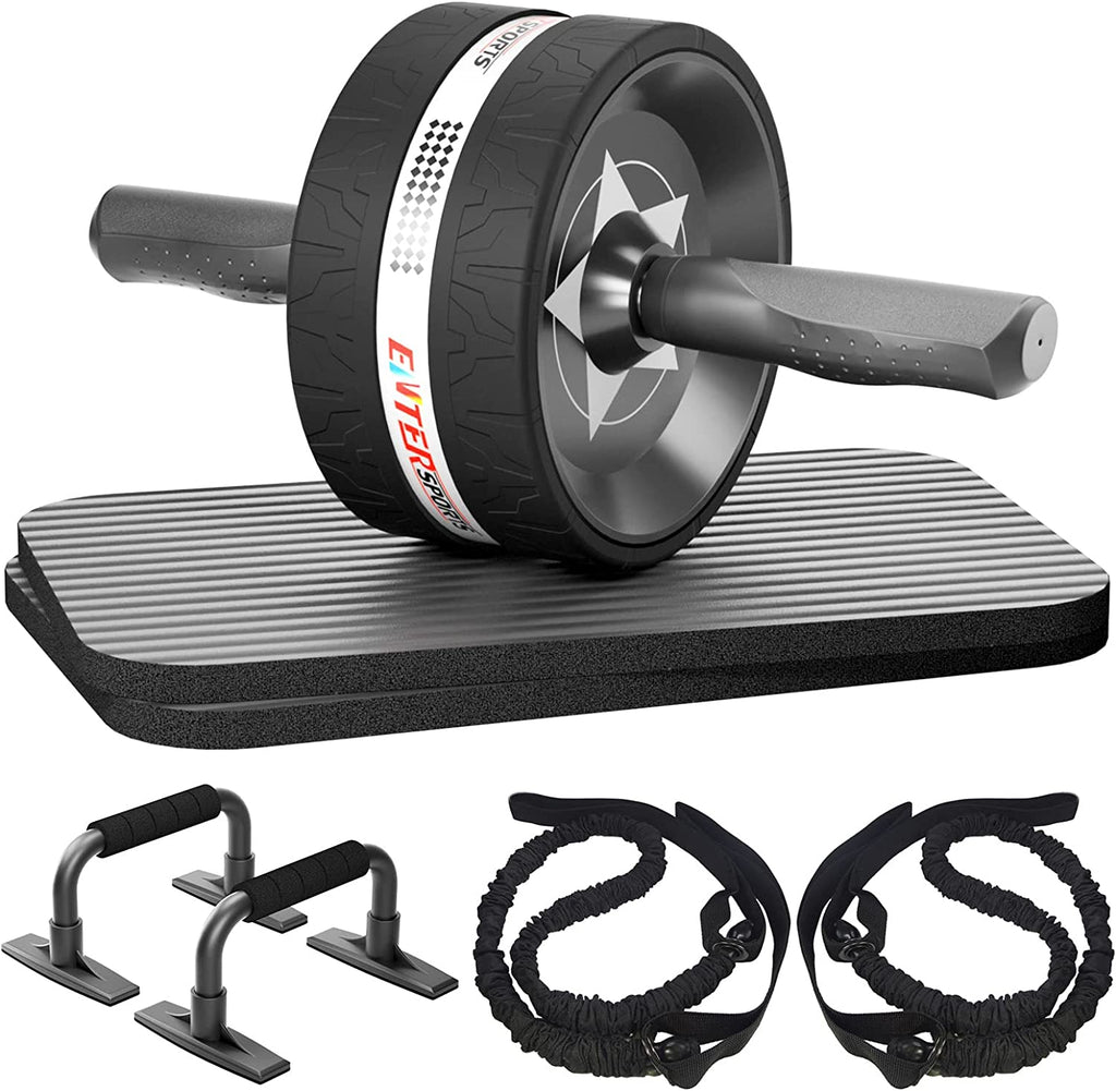 Ab Roller Wheel for Abs Workout - Abdominal Exercise Equipment with 2 Knee Pads for Home Gym, Core Strength Training, Fitness Equipment for Men & Women