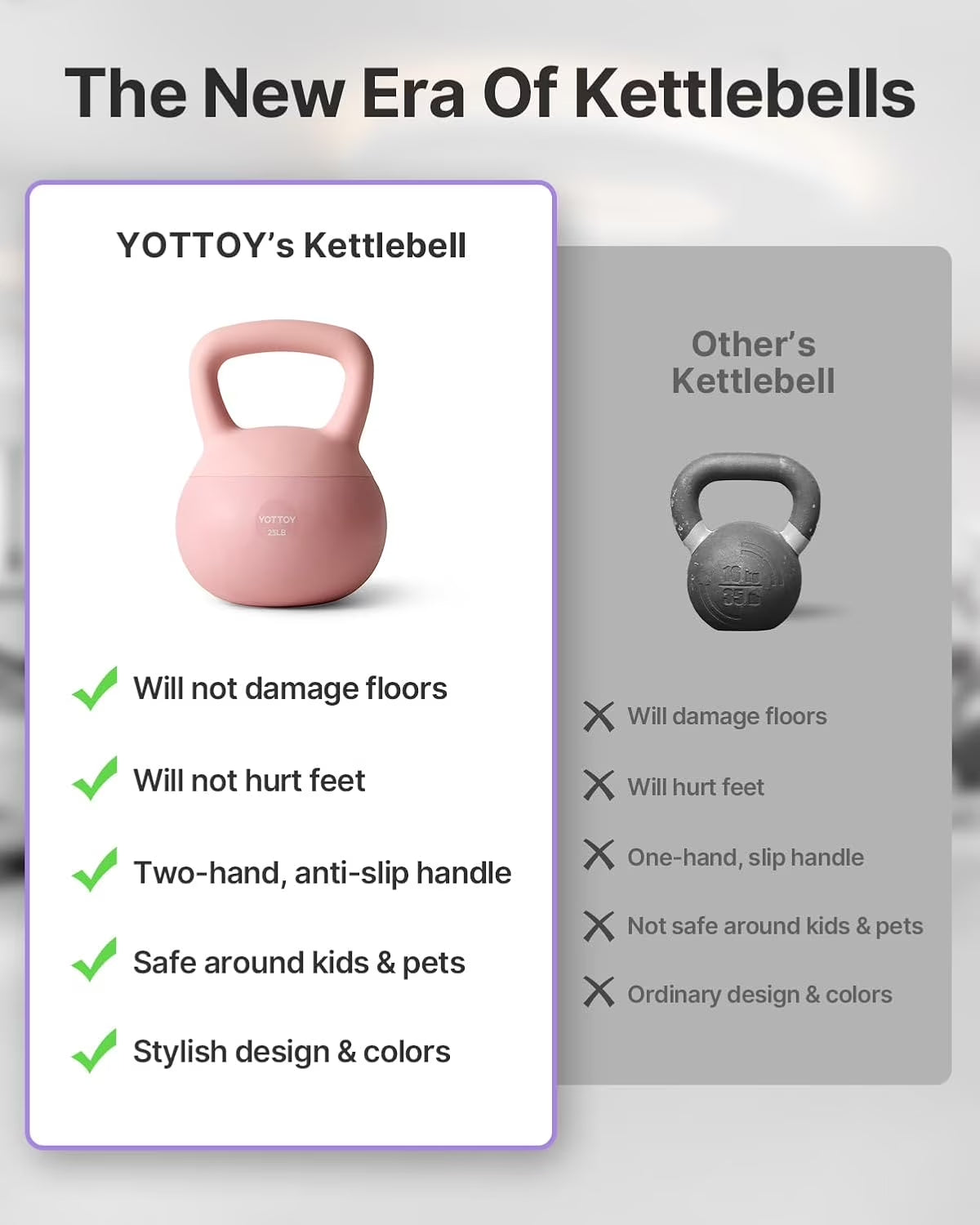 15 Lb Soft Kettlebell — Pink, Anti-Slip Grip,Weight for Home Workouts,Safety Guaranteed