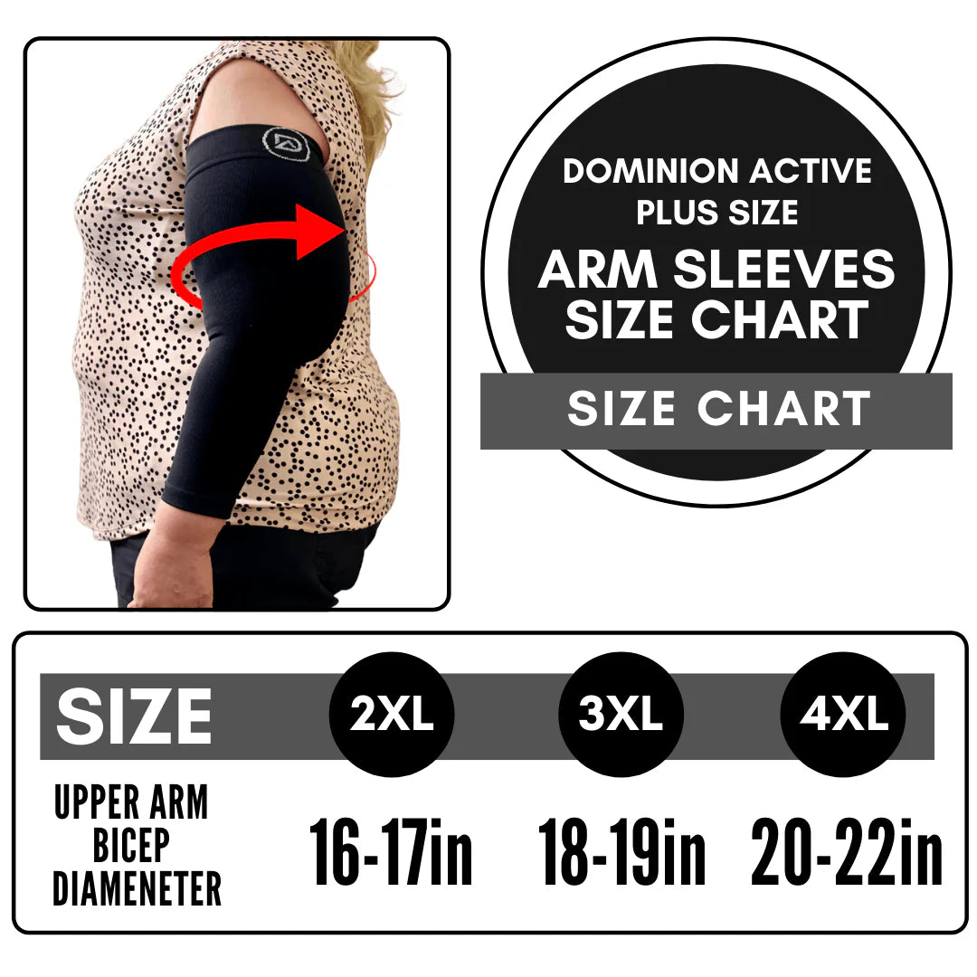 Plus Size Arm Compression Sleeves 20–30 Mmhg