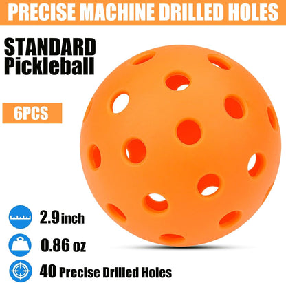 Pickleball Balls, 40 Holes Outdoor Pickleballs, High Elasticity &amp; Durable Pickle