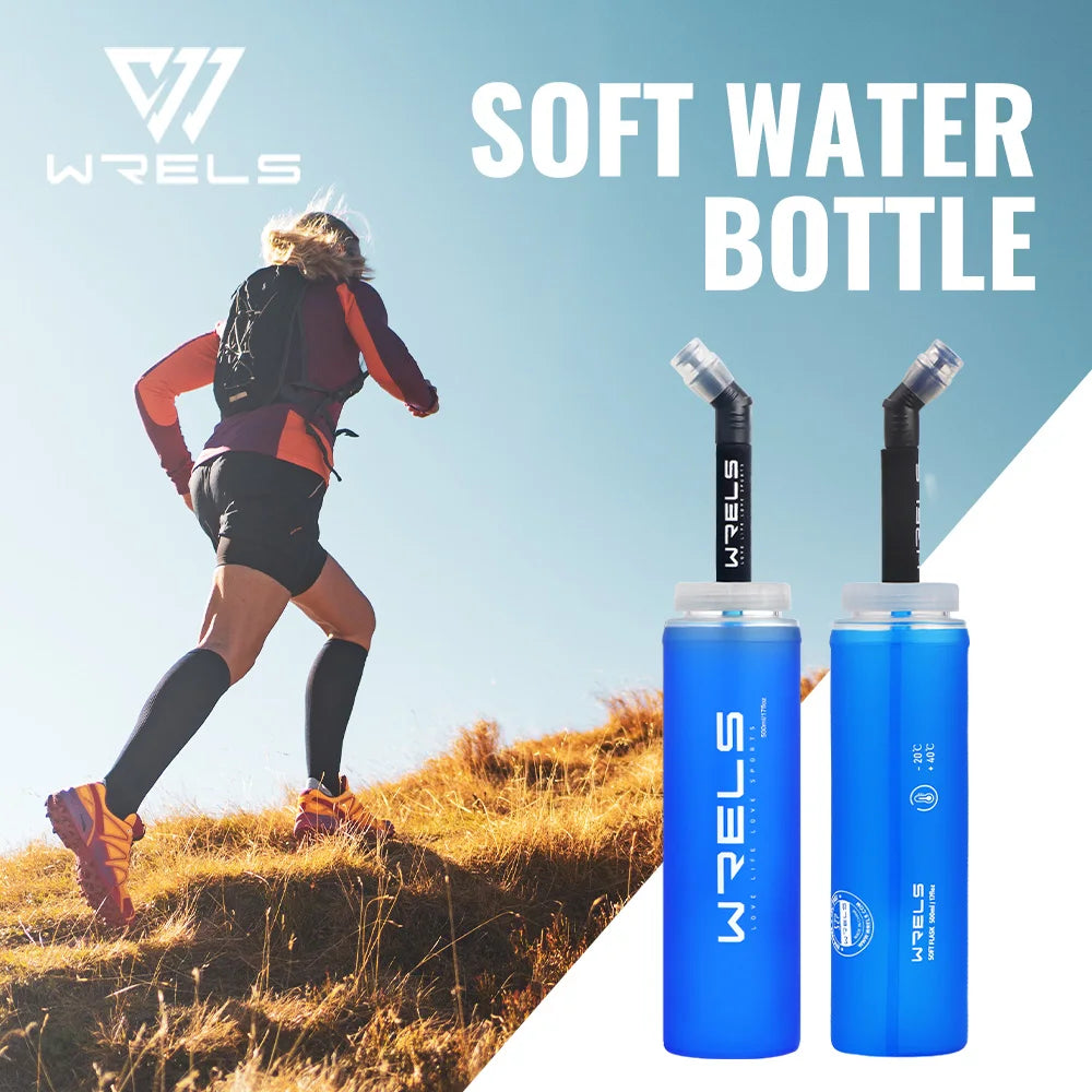 TPU Collapsible Soft Water Bottle for Hydration Pack Soft Flask Folding Water Bottles Bpa-Free Sports Running Bottles