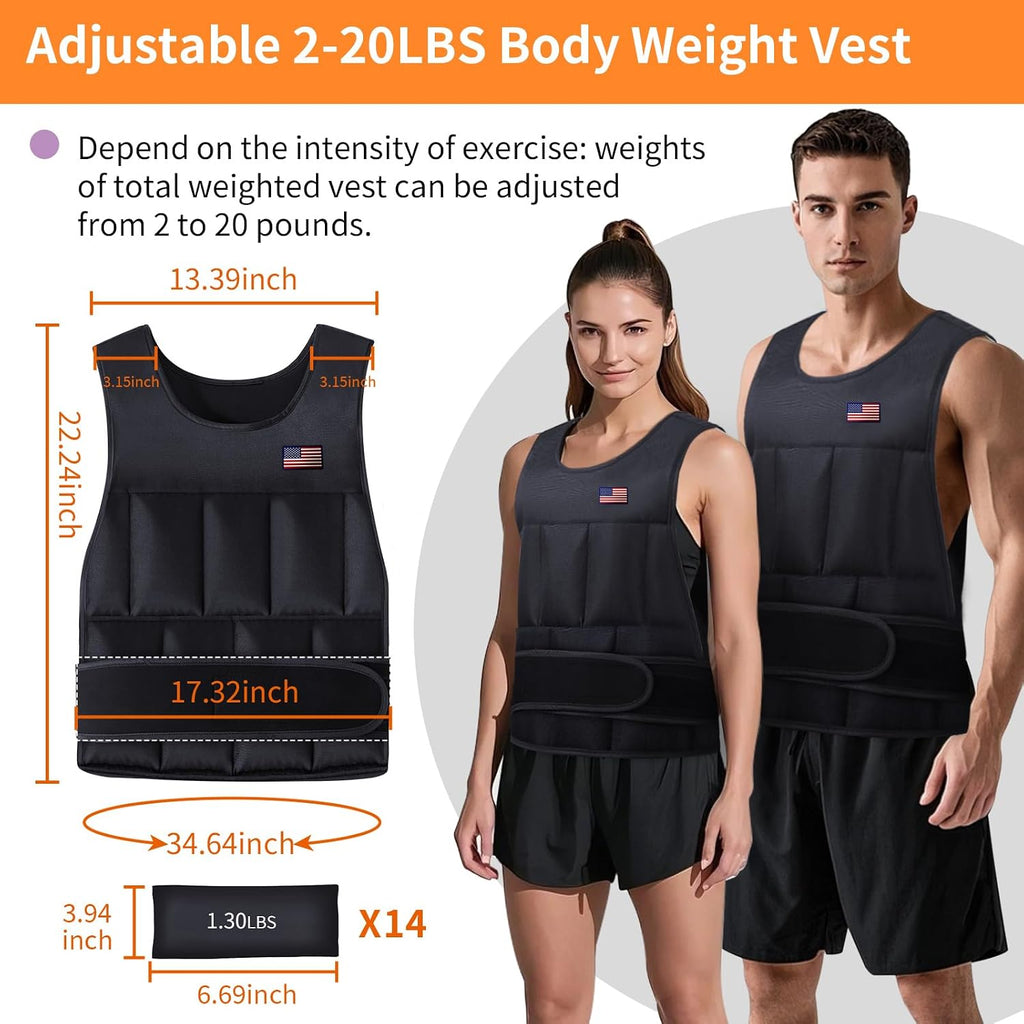 Adjustable Weighted Vest for Men Women,2-30 Lbs Adjustable Weighted Vest with Straps Womens Running Weight Vest for Walking Strength Training Fitness