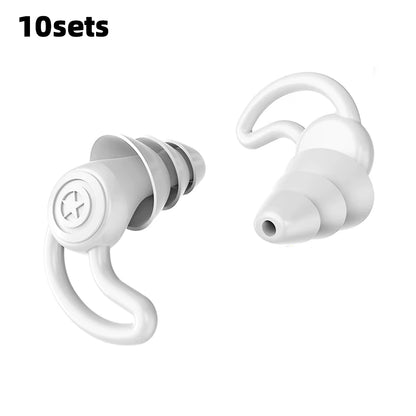 HUAK 3 Layer Silicone Ear Plugs for Noise Reduction Reusable Ear Plugs for Sleeping, Swimming, Studying, Concerts, Noise Hearing