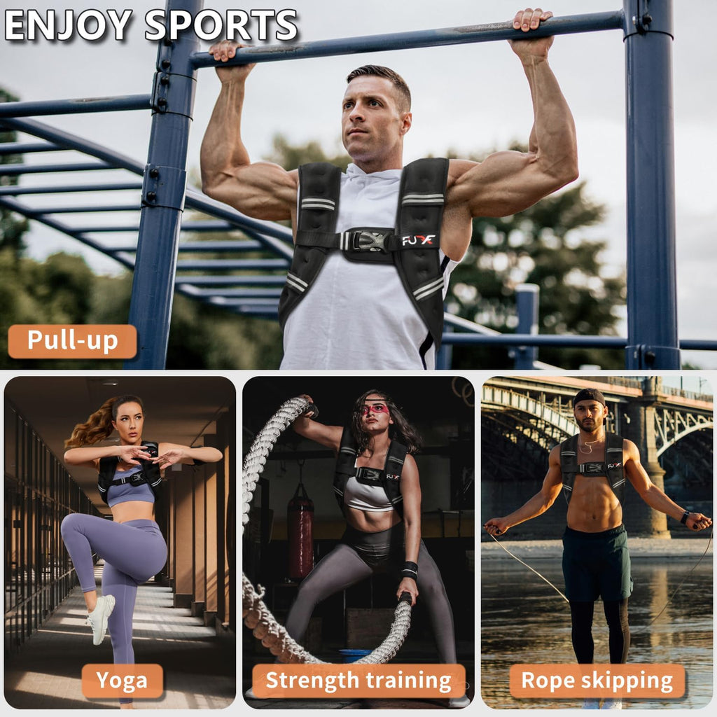 Weighted Vest Woman, 5/10/12/15/20/25/30 LB Womens Weight Vest for Walking, Strength Training Weight Vests for Female Men, Reflective Stripe Body Vest for Workout Running Jogging Fitness