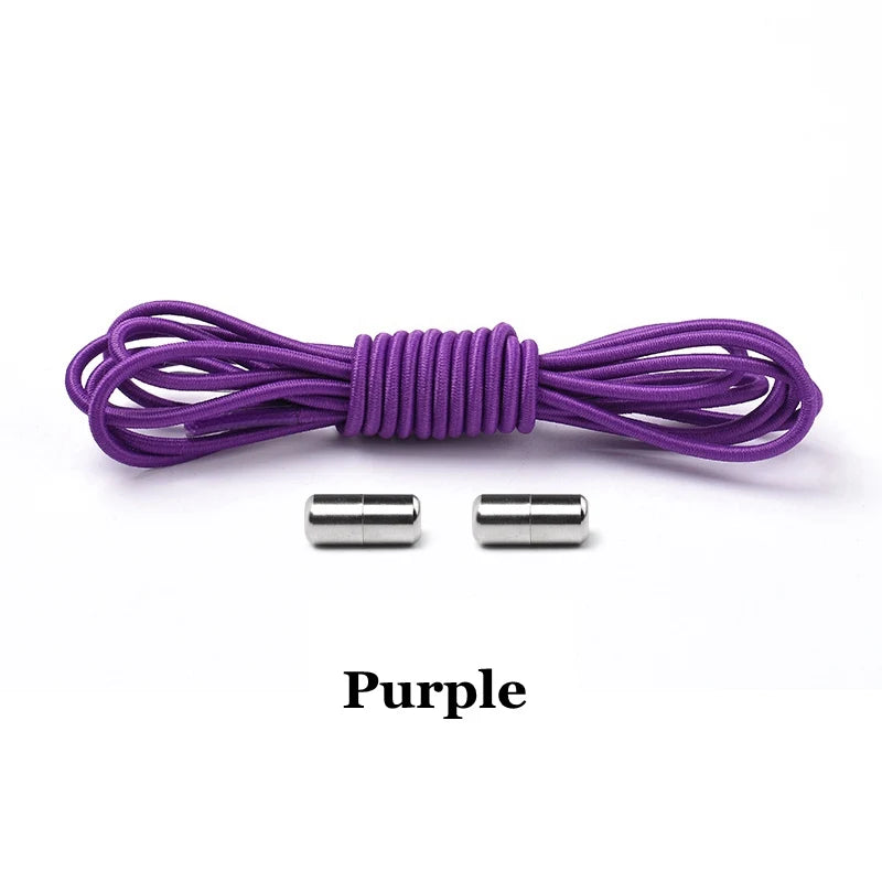 1Pair Elastic Shoelaces round No Tie Shoe Laces Sneakers Shoelace Kids Adult Elastic Laces One Size Fits All Shoes Dropshipping