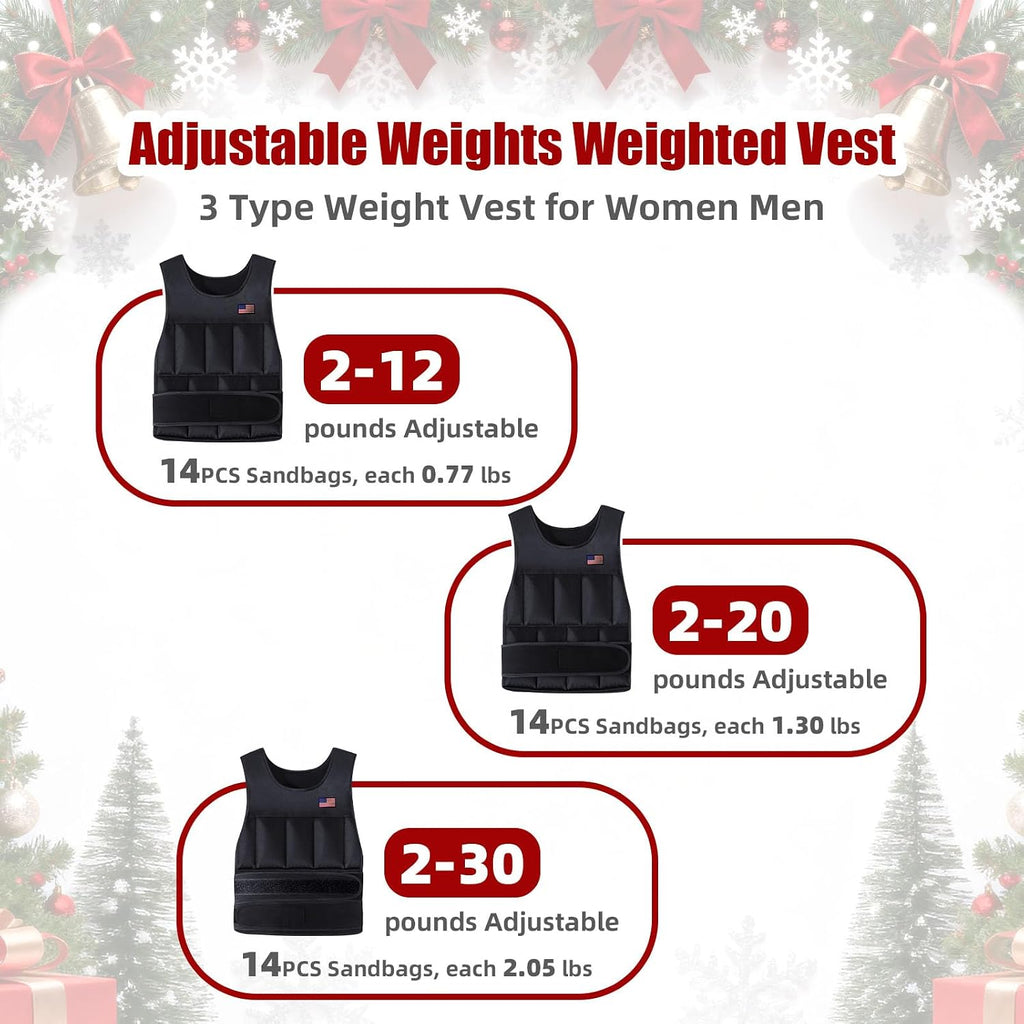 Adjustable Weighted Vest for Men Women,2-30 Lbs Adjustable Weighted Vest with Straps Womens Running Weight Vest for Walking Strength Training Fitness