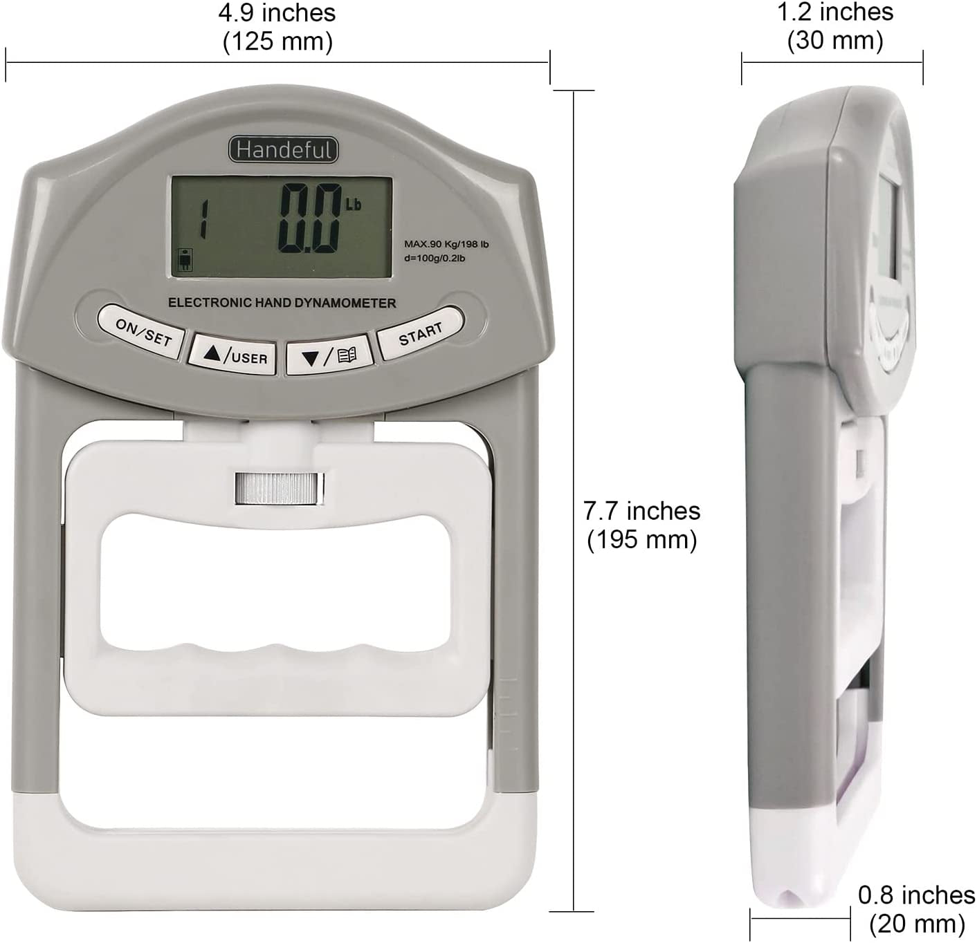Grip Strength Tester, Hand Grip Dynamometer, Electronic Handgrip Testing for Sports Home School Use