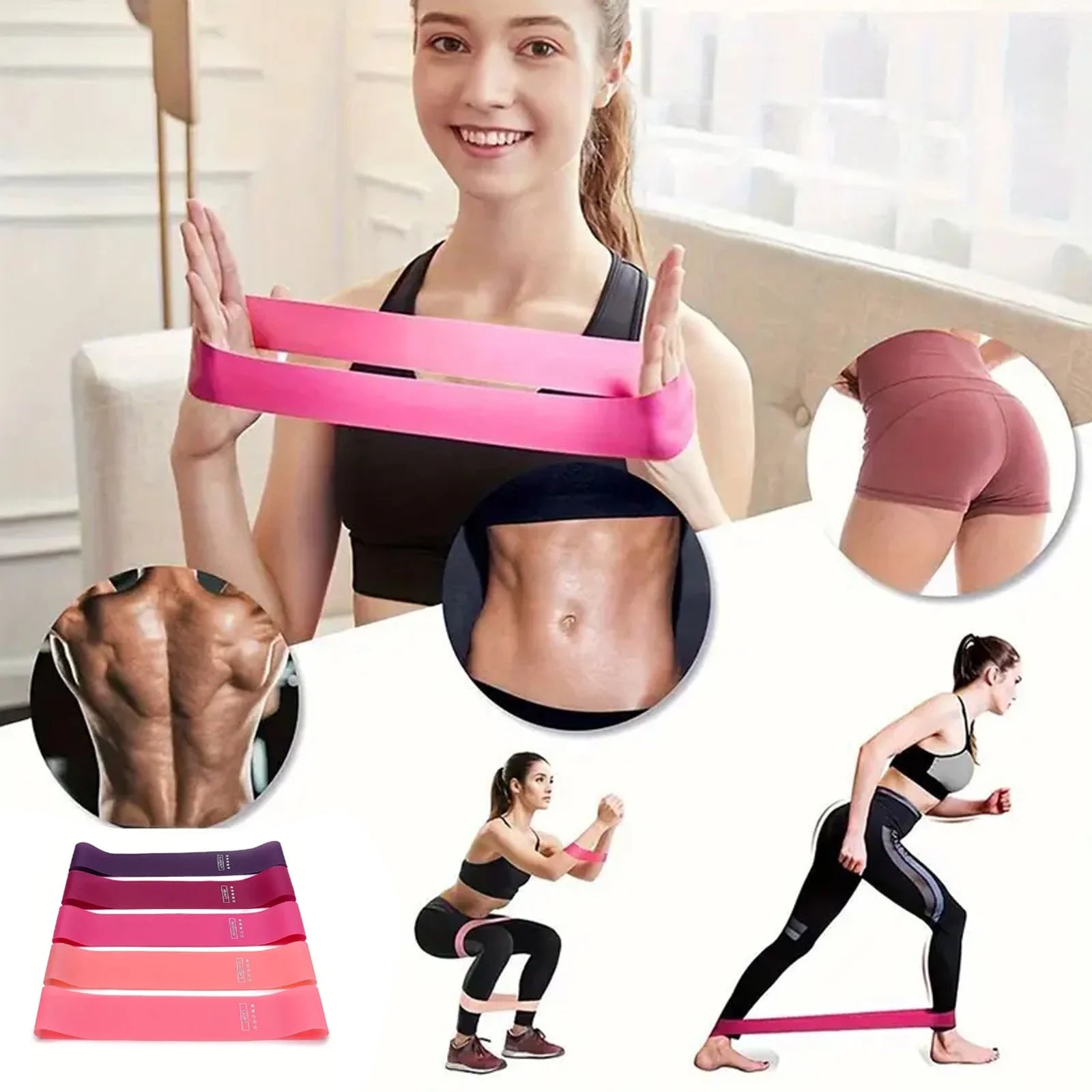 Resistance Bands Set – Resistance Band and Adjustable Ankle Exercise Bands with Cuffs Great Equipment for Training, Working Out, Yoga,Home Gym with Carry Bag,Set of 8(Black)