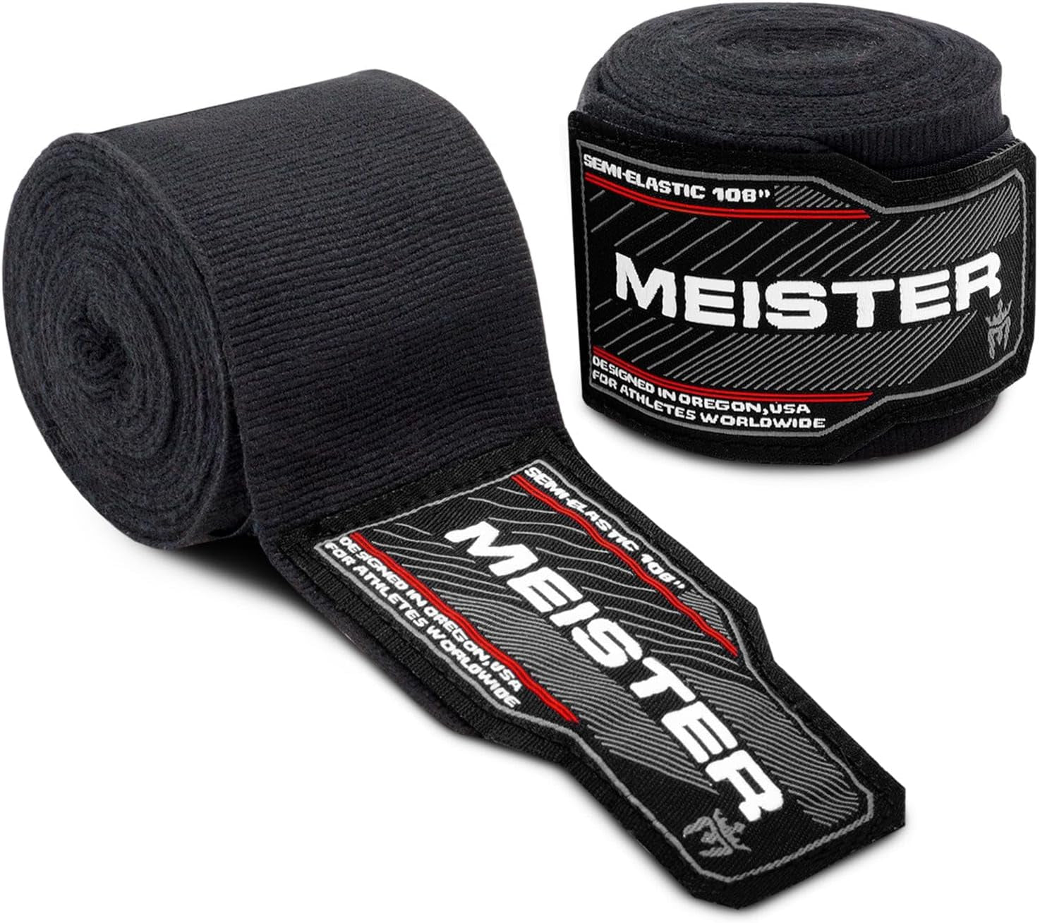 Junior 108" Semi-Elastic Hand Wraps for MMA & Boxing (Pair) | Premium Cotton/Spandex Blend, Sized for Kids, Women and Smaller Hands for Boxing, MMA and Muay Thai