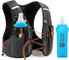 Running Vest for Women Men, 2PCS 500Ml Soft Flasks, Adjustable Chest Waist Fit, Multi-Pockets, Lightweight Breathable Reflective Hydration Backpack for Running, Trail, Cycling, Hiking