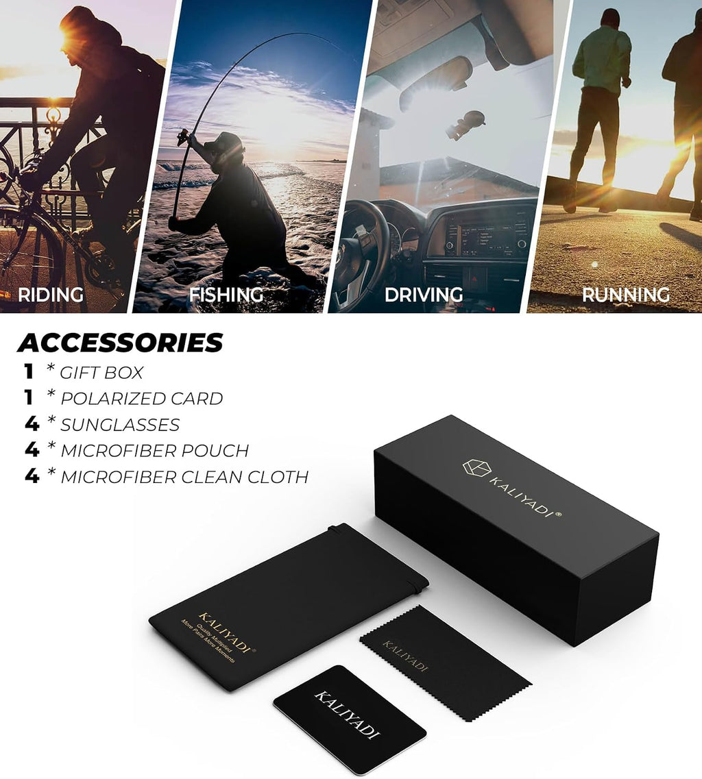 Polarized Mens Sun-Glasses Sunglasses-Men : Classic Sunglasses with UV Protection for Fishing Driving Golf