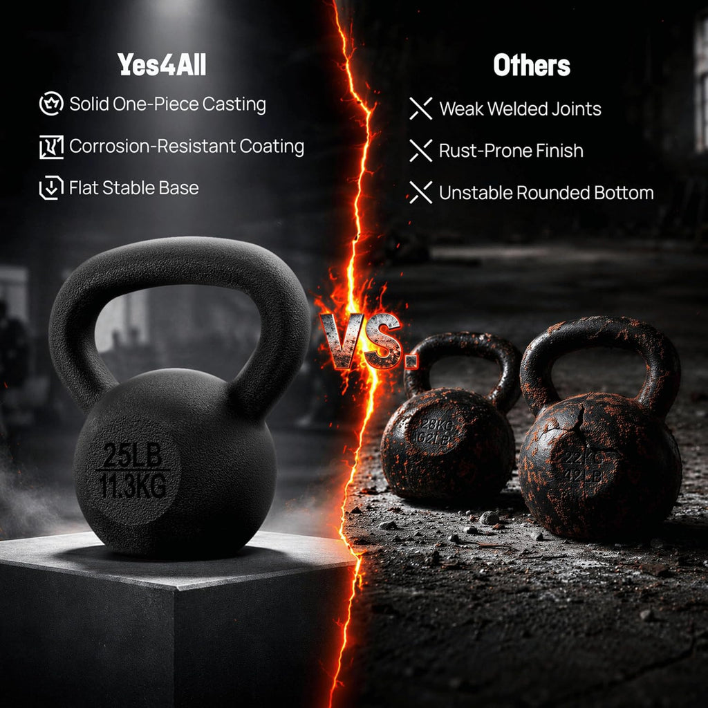 Cast Iron Kettlebell, Strength Training Kettlebells 5-80 Lb (5,10,15,20,25,30,35,40,45,50,60,70,80 Lb) for Full Body Workout, Push Up, Strength Training - Single & Kettlebell Set of 2 for Men