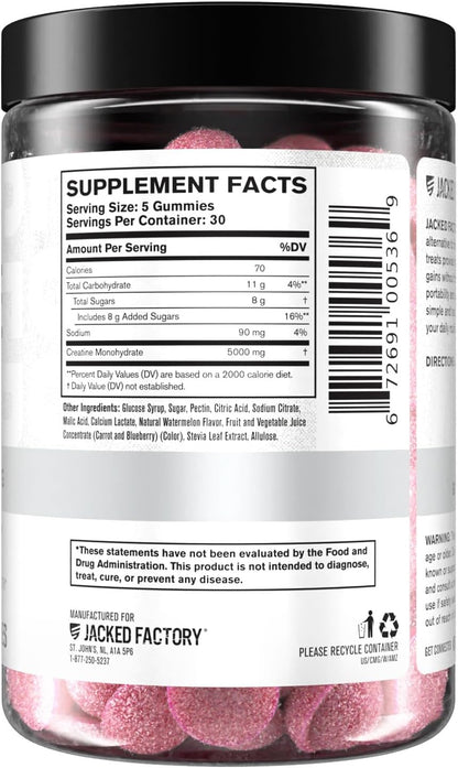 Creatine Monohydrate Gummies 5G Daily Dose (1G per Gummy) - Creatine Gummy for Men and Women, Vegan-Friendly, Travel-Friendly, Third-Party Tested - 150 Gummies, Watermelon