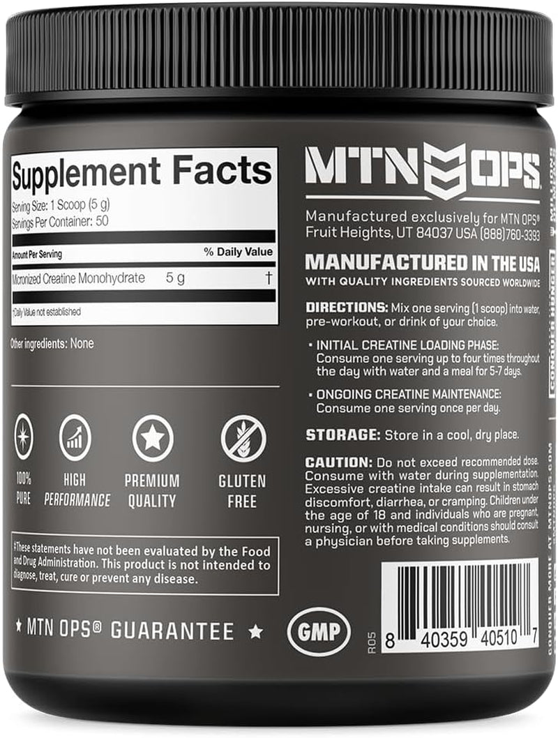 Creatine Monohydrate Powder for Strength, Unflavored | 5G Micronized Creatine Monohydrate, Muscle Strength & Recovery, Unflavored, 50 Servings