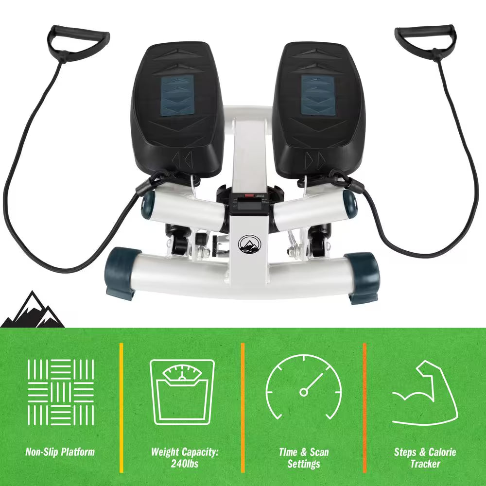 Stair Stepper with Resistance Bands, White