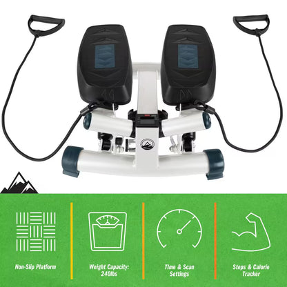 Stair Stepper with Resistance Bands, White