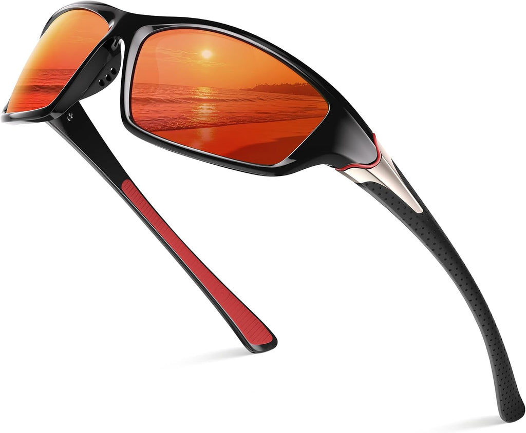 Polarized Sports Sunglasses for Men, Wrap around Mens Sunglasses UV Protection, Cycling Fishing Running Sun Glasses