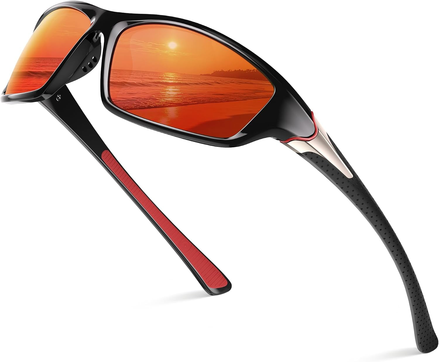 Polarized Sports Sunglasses for Men, Wrap around Mens Sunglasses UV Protection, Cycling Fishing Running Sun Glasses