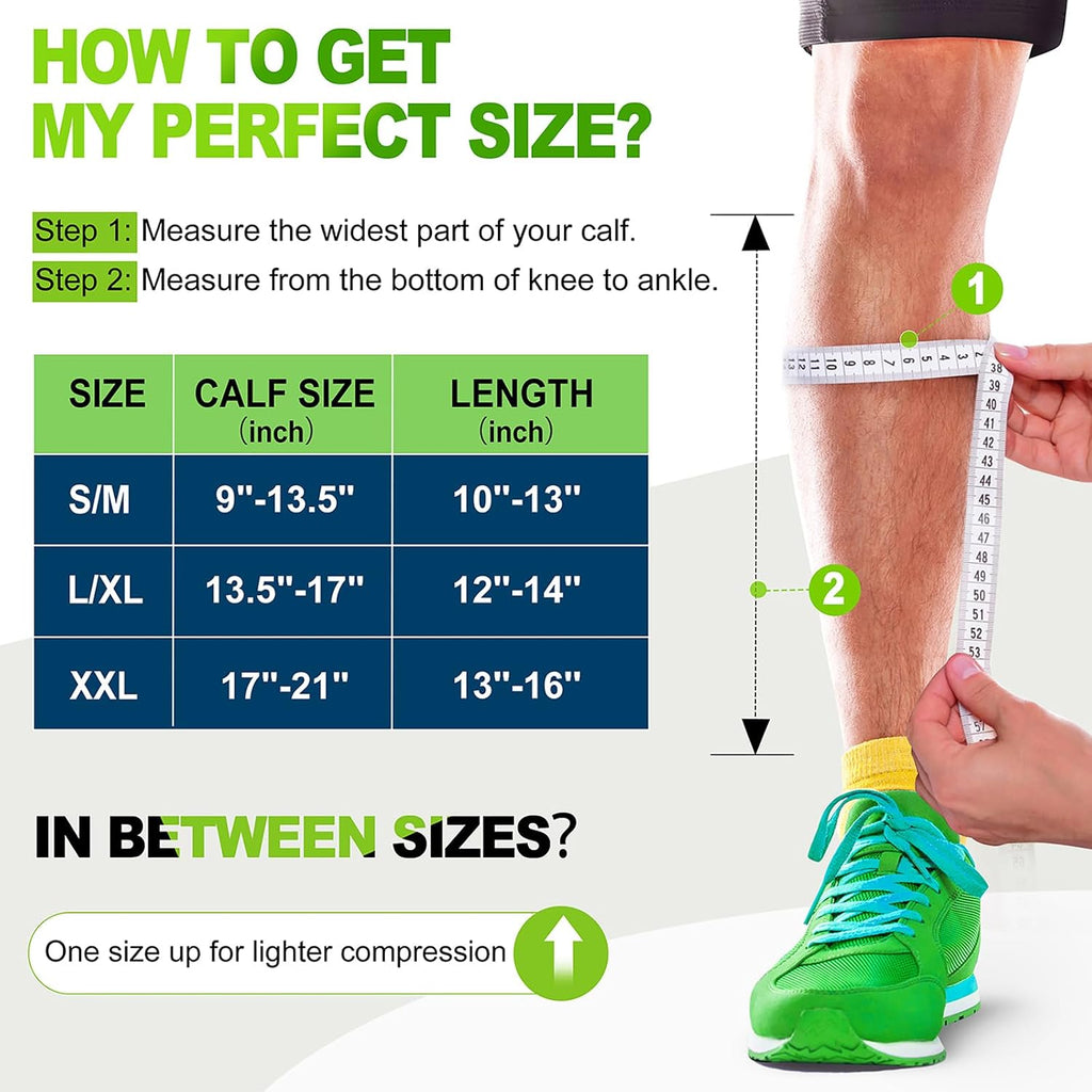 Compression Calf Sleeves (20-30Mmhg) for Men & Women Perfect Option to Compression Socks for Running Travel Nursing