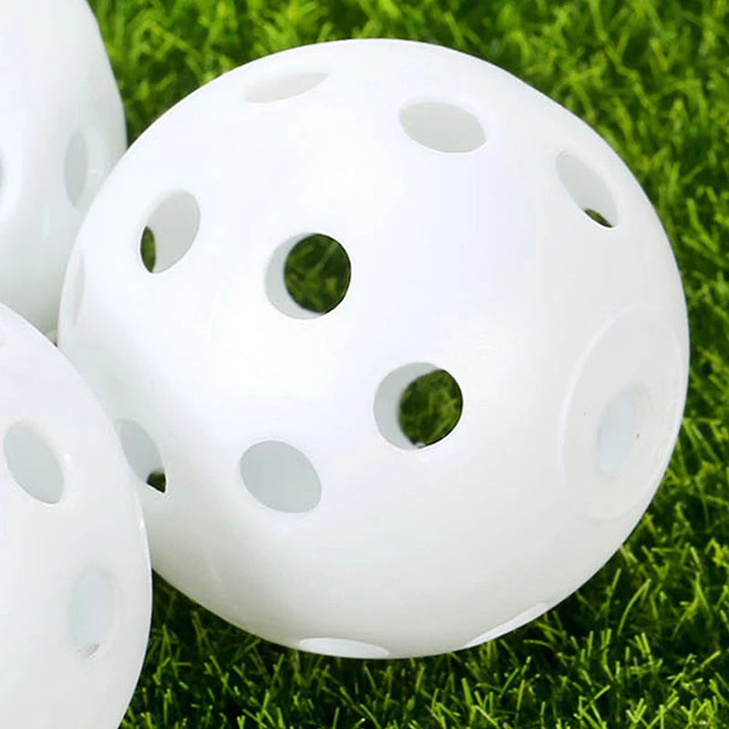 12Pcs Practice Golf Balls Hollow Plastic Golf Training Balls Colored Airflow Golf Balls Swing Practice Driving Range PE Toy Ball