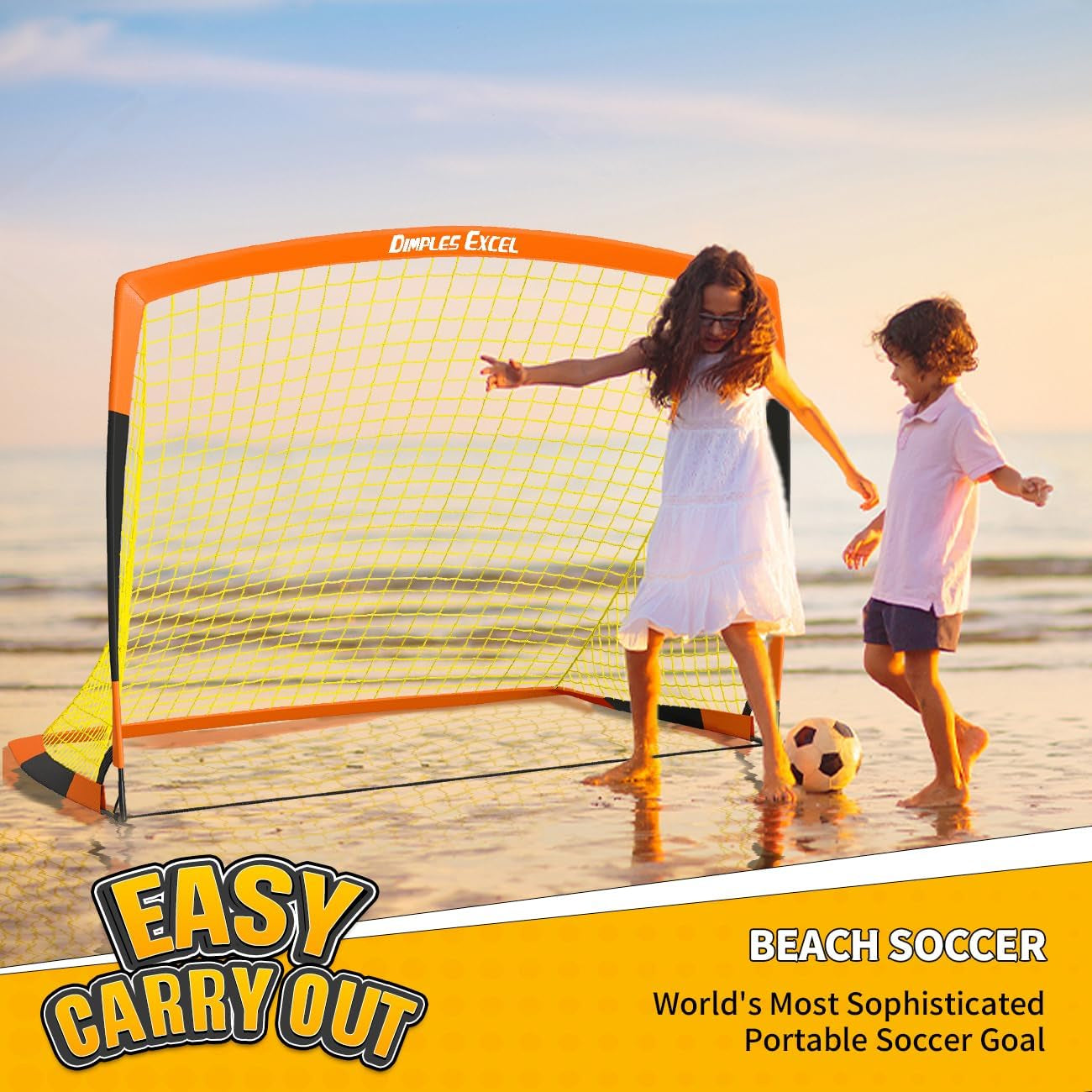 Kids Pop up Soccer Goals, 7X5 & 5X3.6 FT Backyard Gift Set | CPC Certified Safe for Kids Ages 6+, 5-Min Fast Assembly, Perfect Birthday Holiday Gift for Backyard Family Play