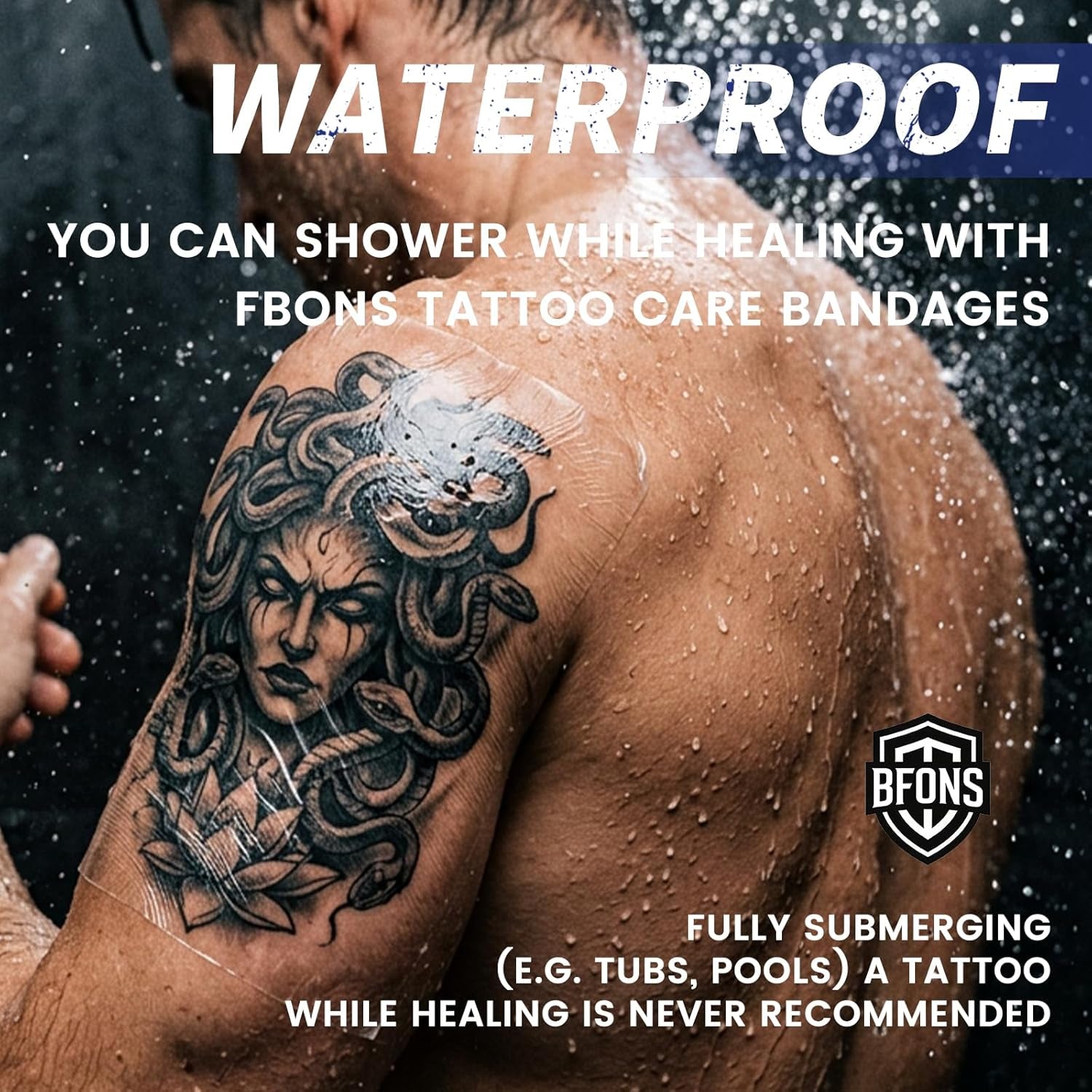 Tattoo Aftercare Waterproof Bandages 6 in X 4.4 Yd Tattoo Cover up Tape, Tattoo Supplies Second Skin Bandage Flat Roll Transparent Film Wound Healing Protective Clear Sterile and Safe Bandages