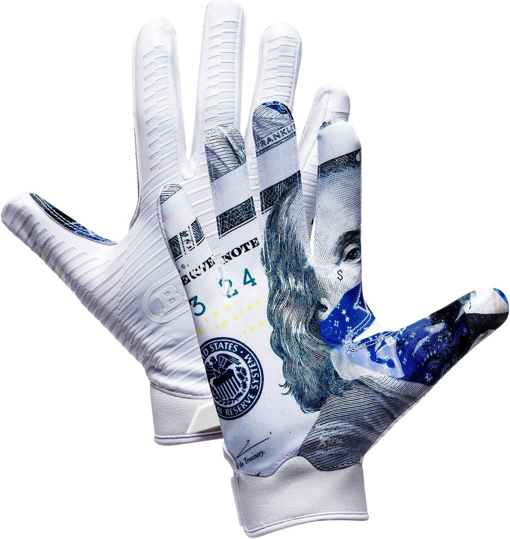 Wide Receiver Football Gloves | Ultra-Stick High-Tack Palm for Elite Control, True Compression Second-Skin Fit, Youth and Adult Sizing, Size up If Between
