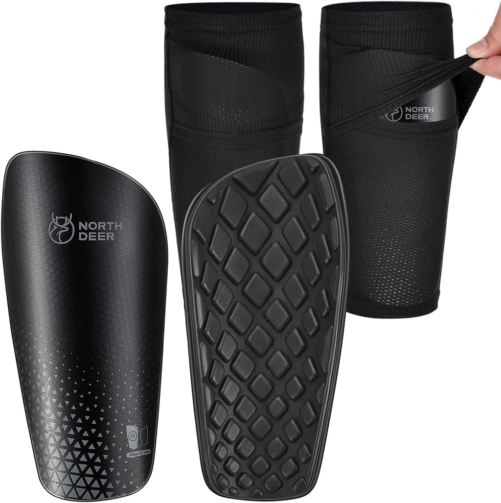 Soccer Shin Guards for Kids Adults | Sleeves with Optimized Insert Pocket Protective Soccer for Boys Girls Men