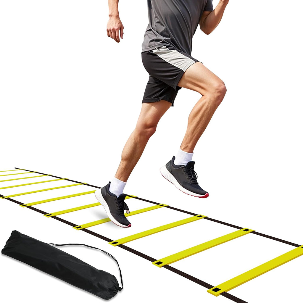20Ft Adjustable Agility Speed Ladder Training Ladder with Carry Bag - Soccer, Speed, Football Fitness Feet Training - Agility Training Equipment for Footwork Drills