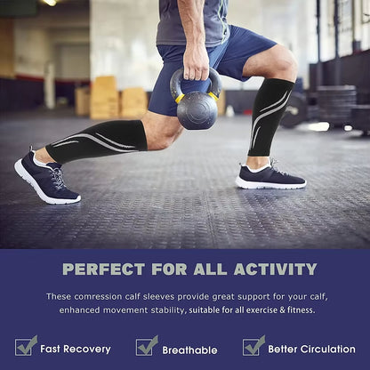 1 Pair Calf Compression Sleeves for Men &amp; Women (20-30 Mmhg), Leg Compression Sleeve Footless Compression Socks