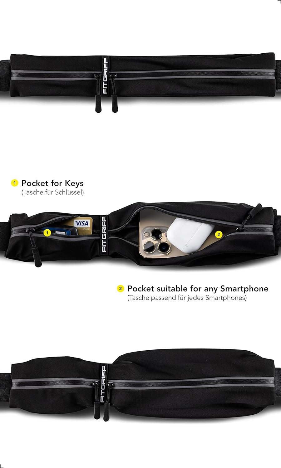 ® Running Belt for Men & Women - Secure Jogging Pouch for Phone, Keys & Essentials - for All Cell Phones