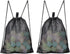 2-PACK Mesh Drawstring Bag, Mesh String Bag for Gym Laundry Seashell and Beach F