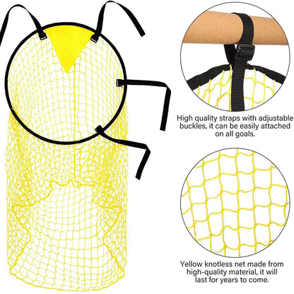 Soccer Top Bins Net,Football Goal Net,Easy Attach,Adjustable,For Kid,Training,Improve Shoot Accuracy,Foldable,Visible Score,No Shifting
