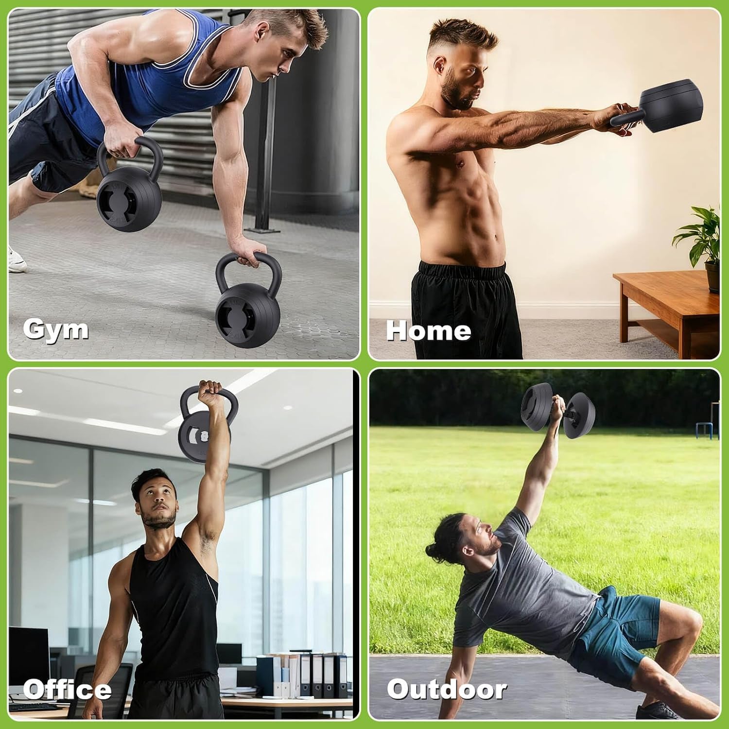 2-In-1 Adjustable Kettlebell for Home Gym Strength Training | 15-45 LB Kettlebells Weight Set, 4.8-30 LB Dumbbell Weights, with Wide Grip, for Men/Women Full Body Exercise