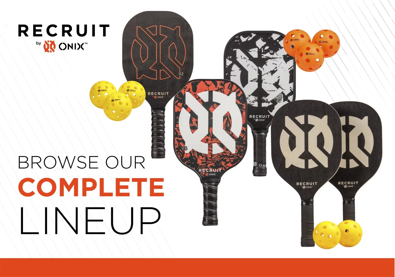 (5 Pack) Recruit by  Pickleball Pure Indoor Balls (Orange, 3-Pack), New, 2.5 Lb