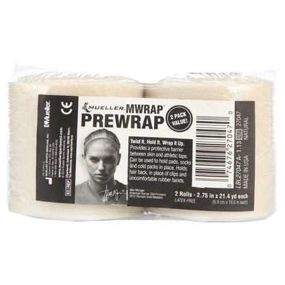 Mueller Mwrap Pretaping Underwrap, Natural, 2 Pack, 2.75" X 21.4 Yd Each