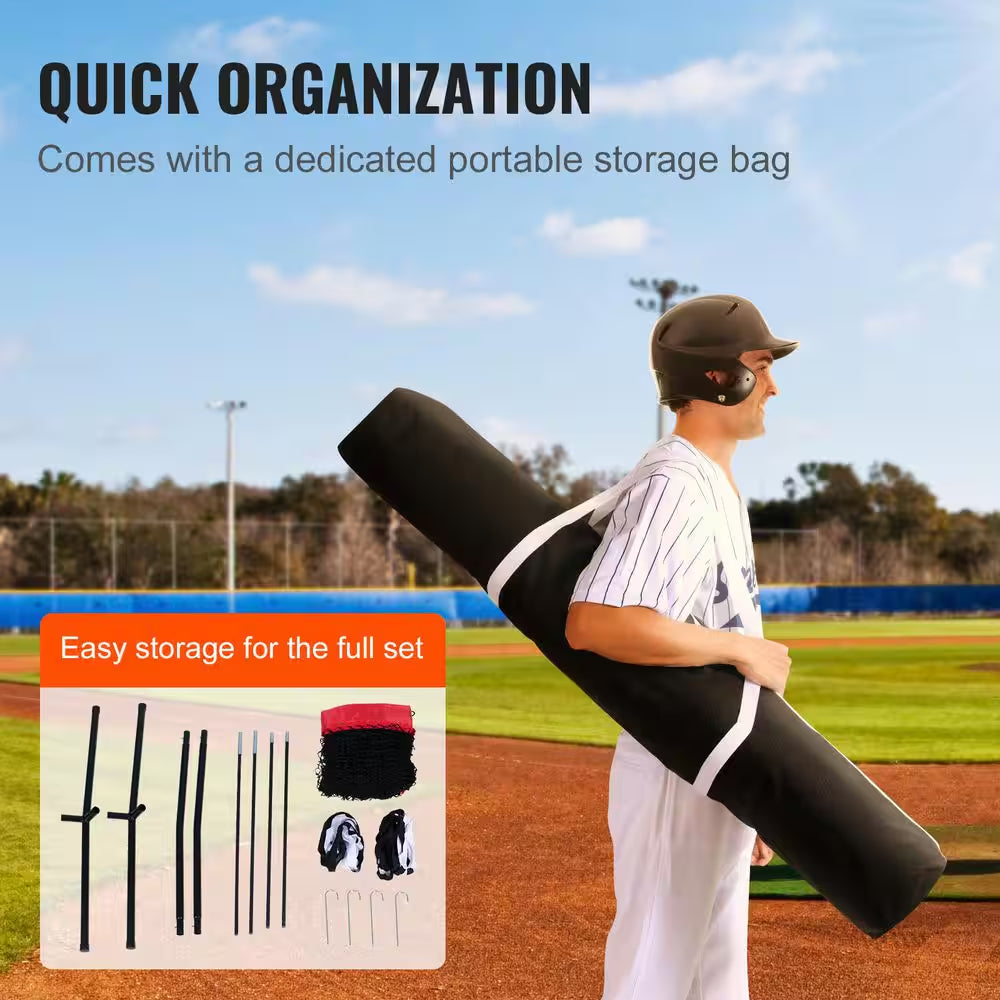 7 X 7 Ft. Baseball Softball Practice Net, Portable Baseball Training Net for Hitting Batting Catching Pitching