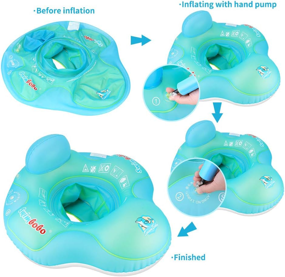 Baby Swimming Pool Float Inflatable Toddler Swim Pool Seat Floating Ring for Kids Aged 2-4 Years Old (Blue,Large)