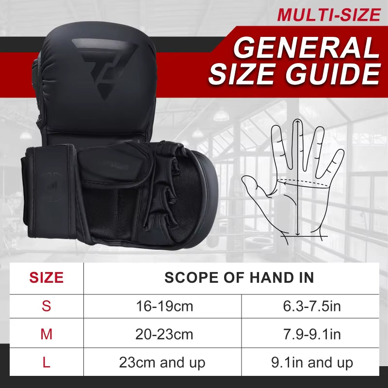 Professional MMA Boxing Gloves PU Leather MMA Fighting Martial Arts Boxing Gloves Karate Muay Thai Training Gloves Men&