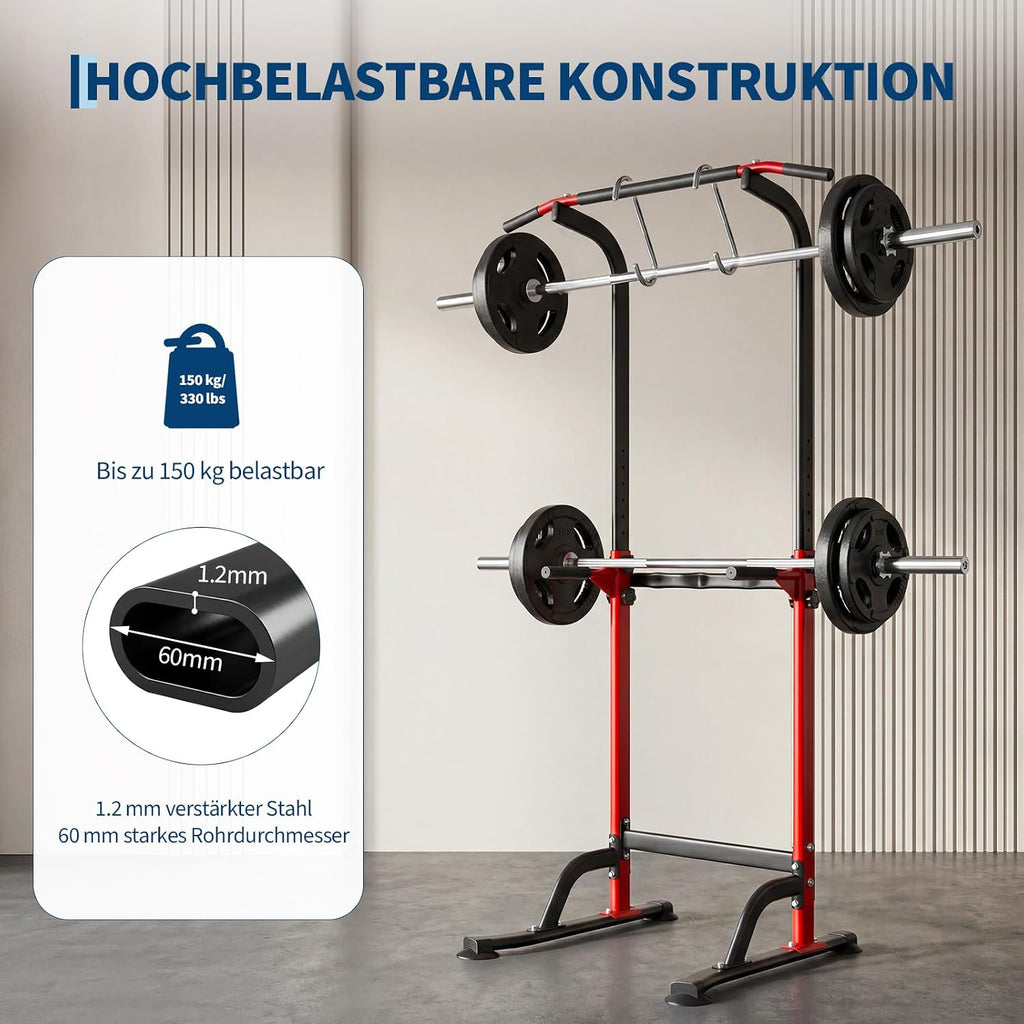 Power Tower Dip Station - Height Adjustable Pull up Bar with Dip | Bars - Multifunctional Training Station for Strength Training, Pull-Ups, Knee Lifts, Push-Ups and Dips