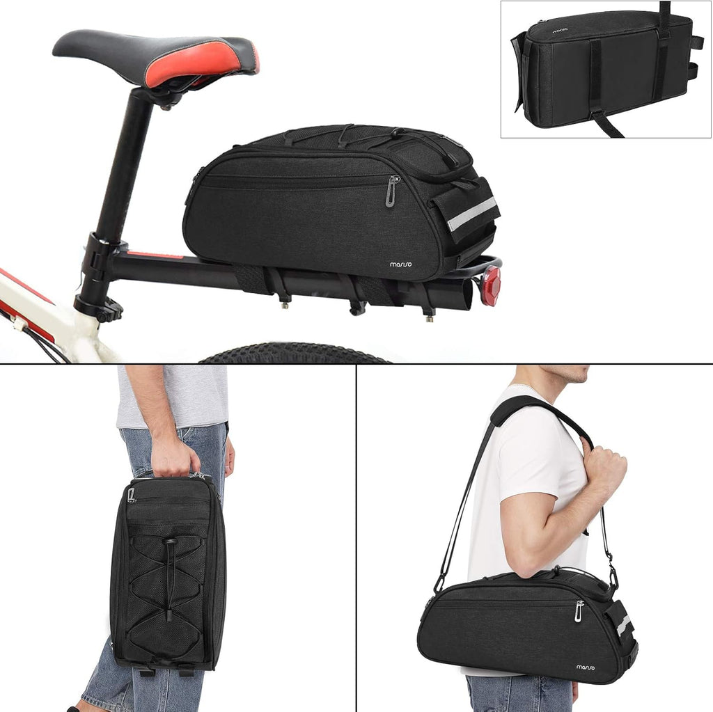 Bike Rack Bag, Waterproof Bicycle Trunk Pannier Rear Seat Pouch | Cycling Bike Carrier Backseat Storage Luggage Saddle Shoulder Bag