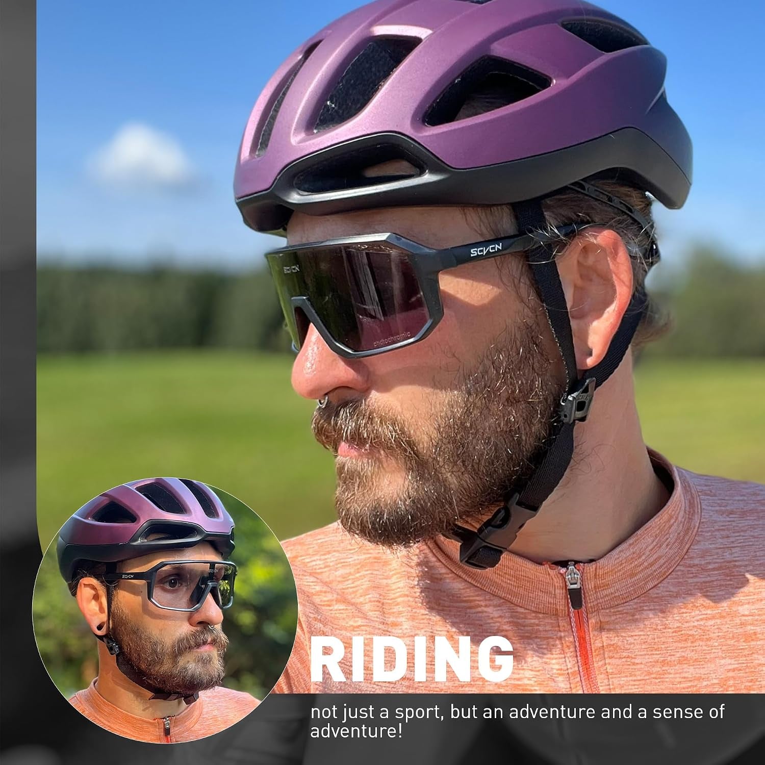 Photochromic Cycling Glasses Sport Sunglasses Clear MTB BMX Men Women Running Driving S62