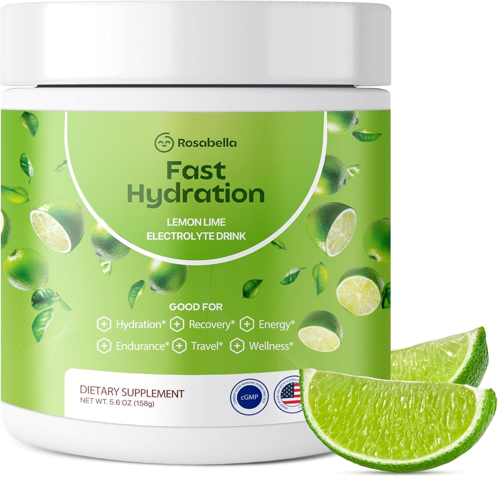 Electrolyte Drink Powder – Lemon Lime – Zero Sugar Hydration Supplement – Sodium, Potassium, Magnesium & Calcium – Keto Electrolytes Mix for Rapid Rehydration – 30 Servings (5.7 Oz)